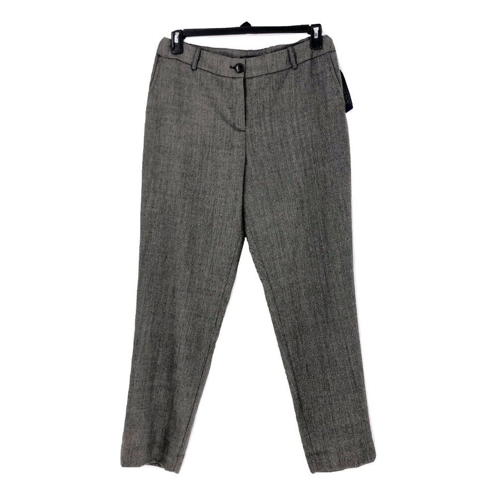 New Pendleton Dress Trousers Sz 12 Virgin Wool Herringbone High Waist